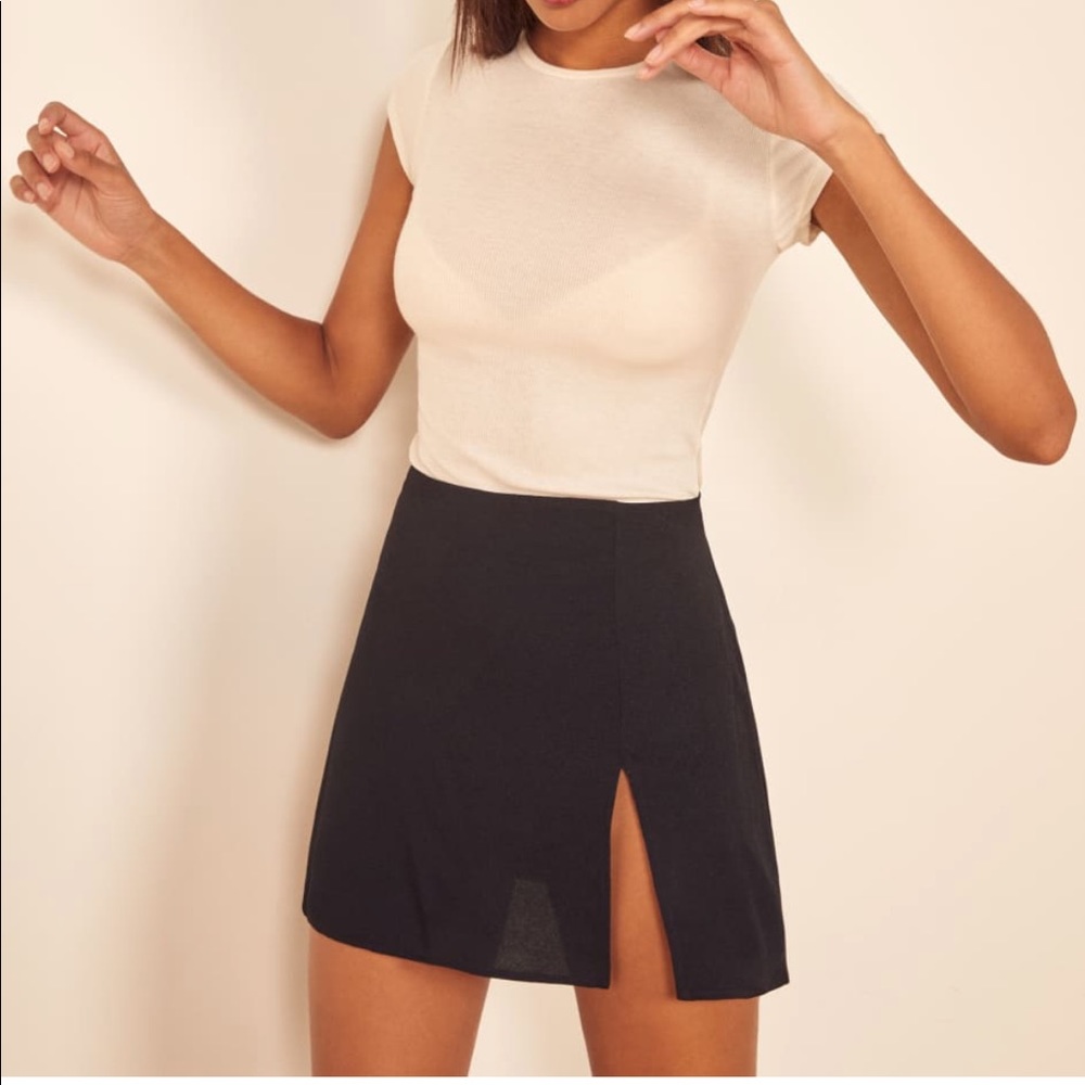 Black Margot Reformation Skirt